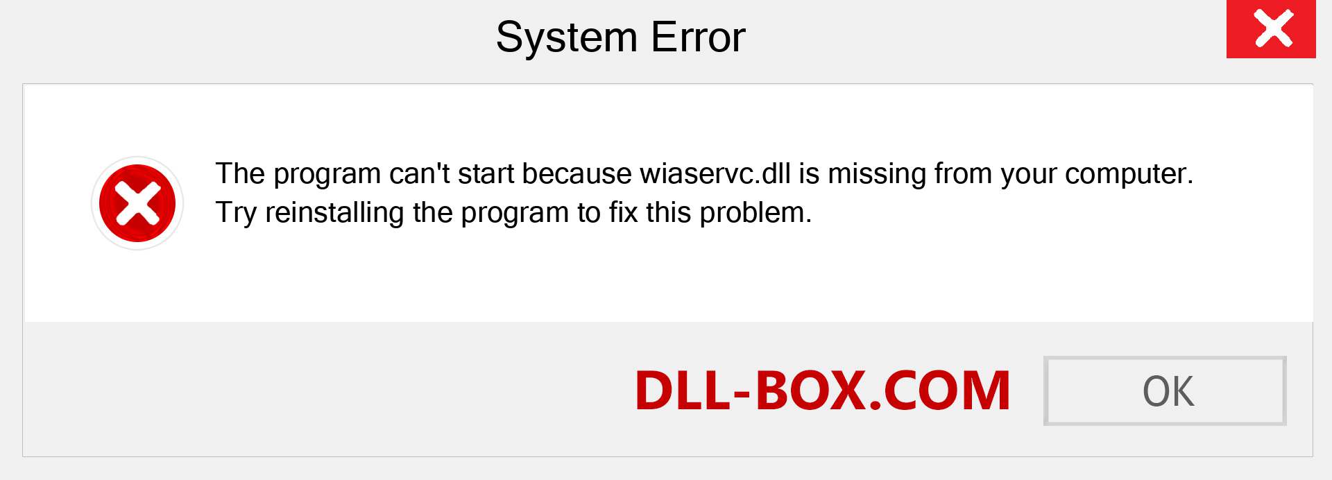  wiaservc.dll file is missing?. Download for Windows 7, 8, 10 - Fix  wiaservc dll Missing Error on Windows, photos, images